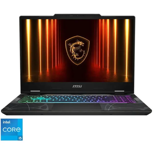 MSI Laptop Gaming MSI Cyborg 15 B13WEKG, procesor Intel® Core i5-13420H pana la 4.6GHz, 15.6 inch, Full HD, IPS, 144Hz, 16GB DDR5 RAM, 512GB SSD, NVIDIA GeForce RTX 5050 8GB GDDR7, No OS, Negru