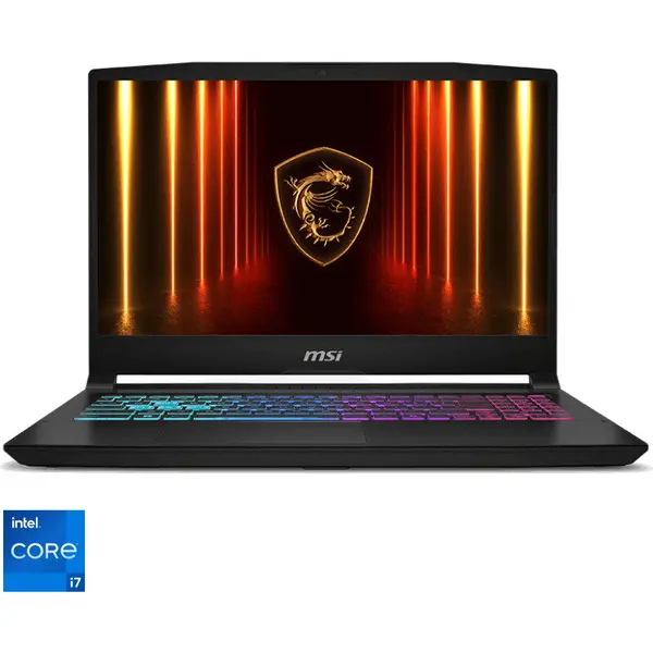 MSI Laptop Gaming MSI Katana 15 HX B14WFK, Display 15.6'' QHD (2560x1440), Procesor Intel® Core™ i7 14650HX, Memorie RAM 16GB DDR5, Capacitate de stocare 512GB SSD, Placa video dedicata NVIDIA GeForce RTX 5060 8GB, Free DOS, (INT Keyboard)