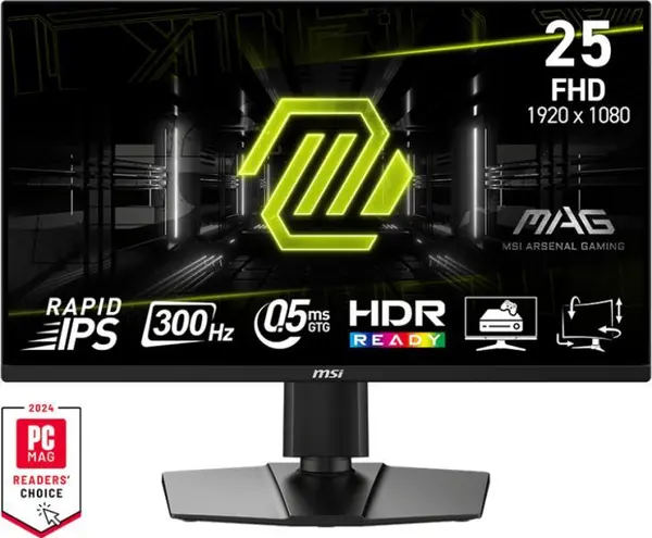 MSI MAG 255PXF 24.5inch Rapid IPS FHD 250cd m2 300Hz 0.5ms 2xHDMI2.0 DP Pivot