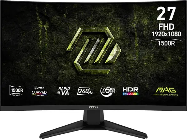 MSI MAG 275CF X24 - Monitor Gaming 27 Curved FHD, VA, 240Hz, 0.5ms, 300 cd m², HDMI DP