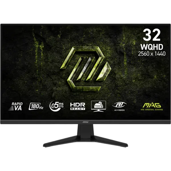 MSI Monitor Gaming MSI MAG 325QF E18V, 31.5, Rapid VA, WQHD, 2560 x 1440, HDMI, DisplayPort, Adaptive-Sync, HDR Ready, 180 Hz, 0.5ms, Negru
