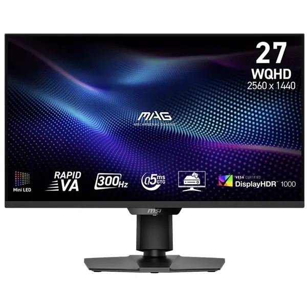 MSI Monitor Gaming Rapid VA Mini-LED MSI 27 MAG 274QPF X30MV, WQHD 2560 x 1440, HDMI, DisplayPort, 300 Hz, 0.5 ms, Negru