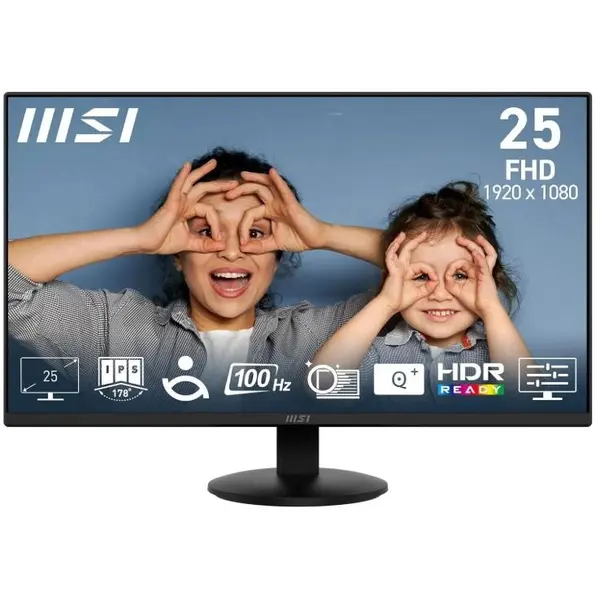 MSI Monitor IPS MSI PRO MP252L, 24.5 inch, HDMI, DisplayPort, Full HD 1920 x 1080, 100 Hz, 1 ms, Negru