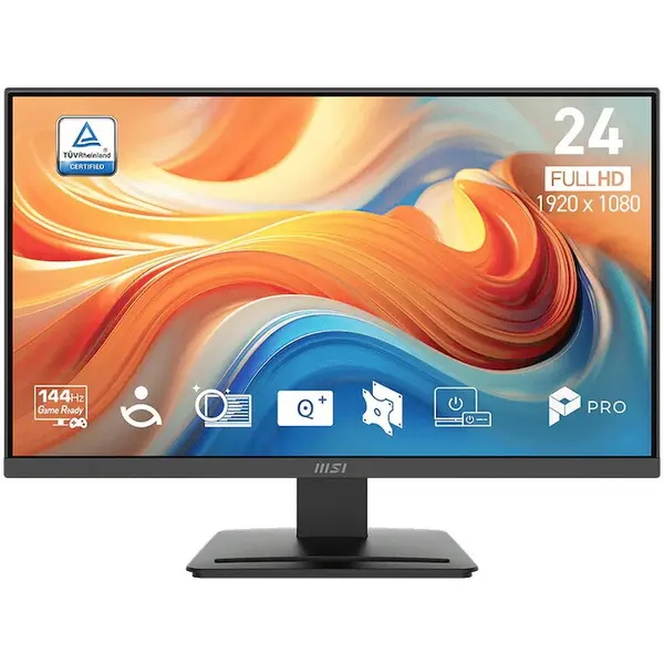 MSI Monitor VA LED MSI PRO MP241 E14V, 23.8 inch, Full HD, 144 Hz, 1 ms, HDMI, DisplayPort, HDR Ready, Adaptive-Sync, Negru