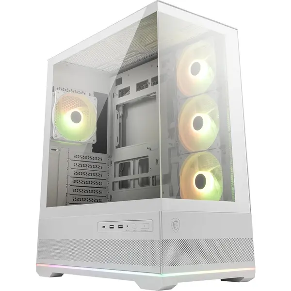 MSI Msi Mag Pano 110R Pz Alb – Carcasa Pc De Gaming Mid-Tower – Suporta Gpu-Uri De Pana La 400 Mm Lungime, Filtre De Praf Detasabile, Usb 20 Gbps (Type-C), Back-Connect Atx Si Micro-Atx