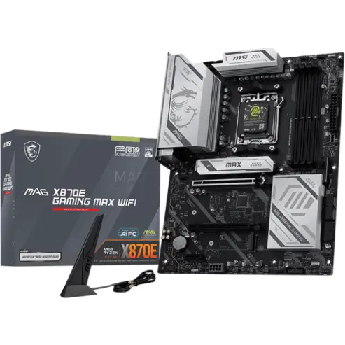 MSI Placa de baza MSI MAG X870E GAMING MAX WIFI, AMD X870E, Socket AM5, ATX