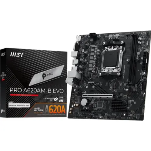 MSI Placa de baza MSI PRO A620M-B EVO, AMD A620A, Socket AM5, mATX