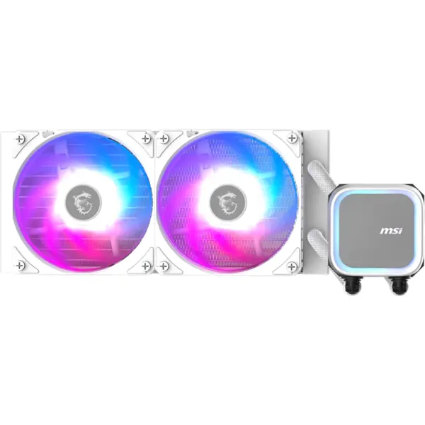MSI Racire apa set MSI MAG CoreLiquid A13 240, alb, 2 ventilatoare, iluminare multicolora