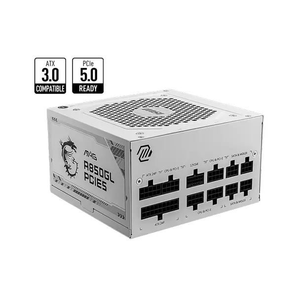 MSI Sursa MSI MAG A850GL PCIE5 WHITE, 80+ Gold, 850W