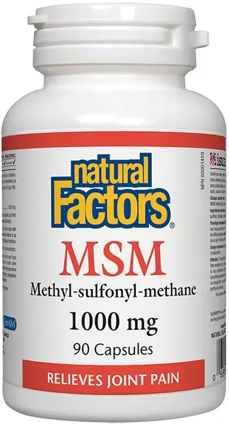 MSM Methyl-sulfonyl-methane, 1000 mg, 90 capsule, Natural Factors