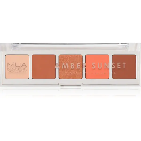 MUA Makeup Academy Eyeshadow Collection 5 Shade Palette paletă cu farduri de ochi culoare Amber Sunset 3.8 g