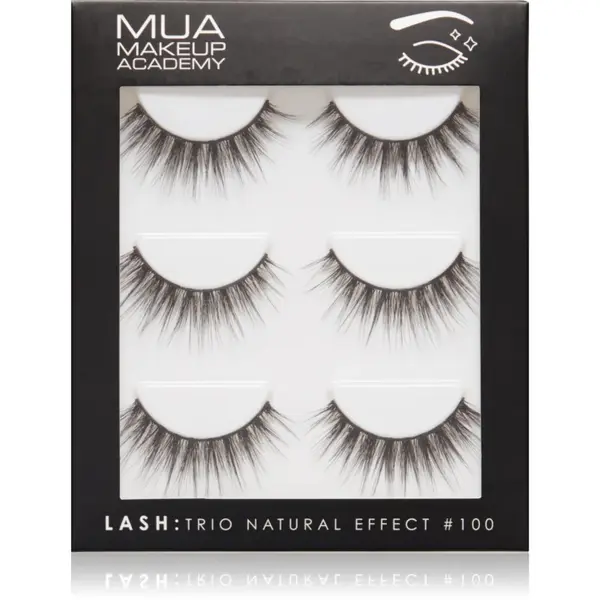MUA Makeup Academy Lashes Natural Effect gene false #100 3 pereche