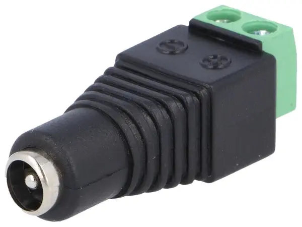 Mufă alimentare DC tată 5,5/2,1mm 5,5mm 2,1mm 12mm drept PC-GP2.1-TB
