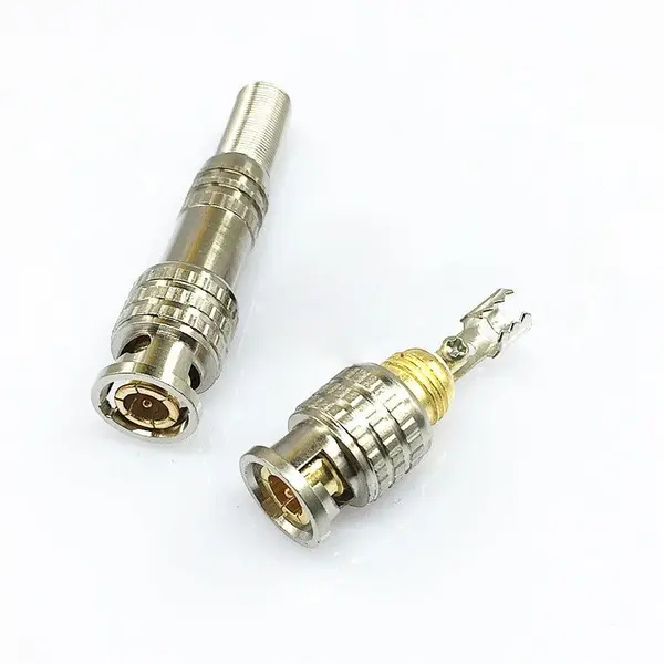 Mufă BNC tată cu șurub pentru cablu coaxial, pin aurit, compatibilă RG58/RG59/RG6