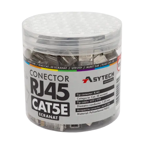 Mufa RJ-45 FTP Cat.5e, ecranata (100 buc) RJ45M-CAT5E-JAR