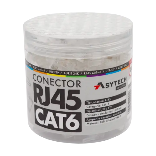 Mufa RJ-45 UTP Cat.6 (100 buc) RJ45-CAT6-JAR