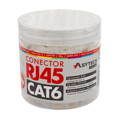 Mufa RJ-45 UTP Cat.6, 50u (100 buc) RJ45-CAT6-50U-JAR