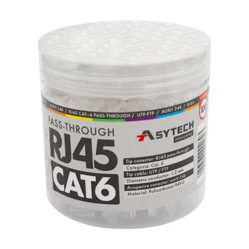 Mufa RJ-45 UTP Cat.6 EZ Passthrough (100 buc) RJ45-CAT6-EZ-JAR