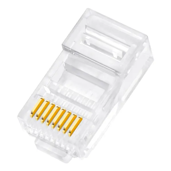 Mufă RJ45 CAT5 pentru cablu de rețea, plastic cu contacte din cupru