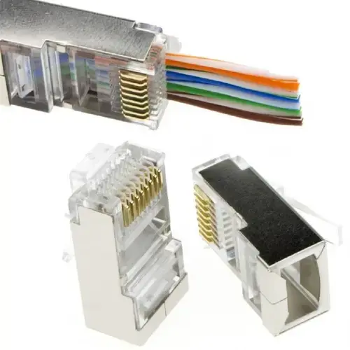 Mufa RJ45 FTP ecranata EMTEX, cat.5e, passthrough (100 buc)