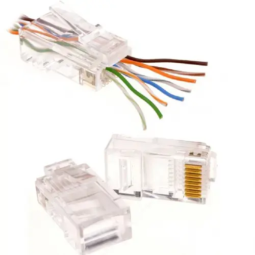 Mufe RJ45 UTP EMTEX cat.6, passthrough (100 buc)