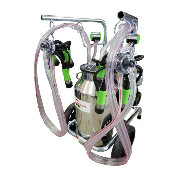 Mulgatoare Vaci Green Line 240 IN PC, 40L INOX, 2 posturi, 180 l/min, pahare plastic,16-20 bovine pe ora