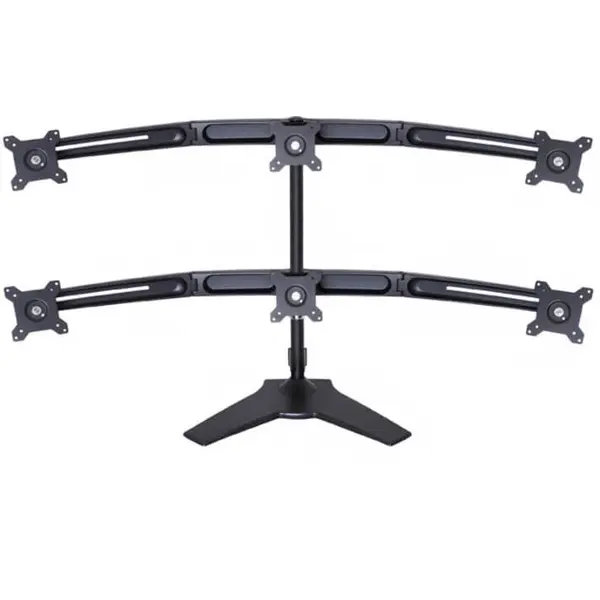 Multibrackets Suport pentru 6 monitoare /LCD birou Multibrackets,15-24, negru, cu clema prindere pe birou