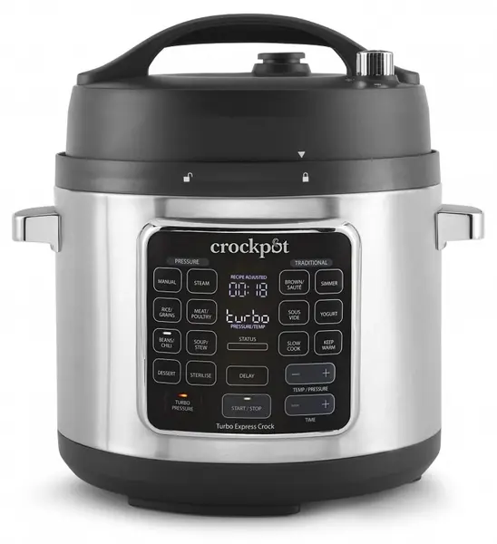 Multicooker Crock-Pot – Turbo Express, 1400W, 5.6 l, 14 programe , argintiu/negru
