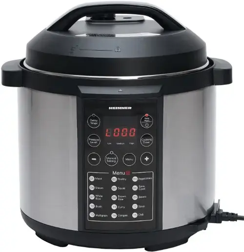Multicooker Heinner HPCK-6IX, Timer, 14 programe, Display LED, Gatire aburi/sub presiune, 1000W (Negru/Gri)