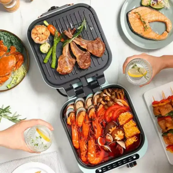 Multicooker Hot Pot, Grill, 1600 W, Crem