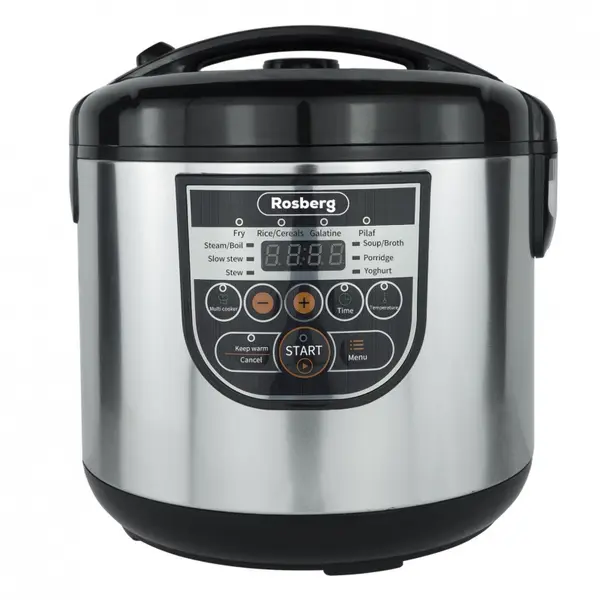 Multicooker Rosberg – R51985E5, 5 L, 780W, 10 programe, oțel inoxidabil/negru