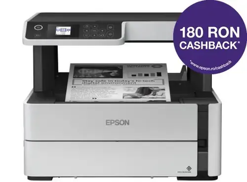 Multifunctional Epson EcoTank ET-M2170 Inkjet, A4, monocrom, Wi-Fi, Retea, USB, LCD