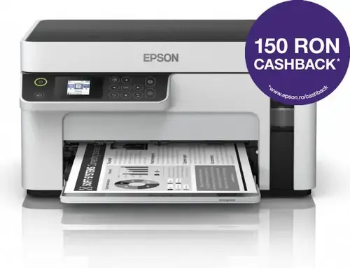 Multifunctional Epson inkjet monocrom M2120 , A4, 15ppm, USB, Wi-Fi (Alb/Negru)