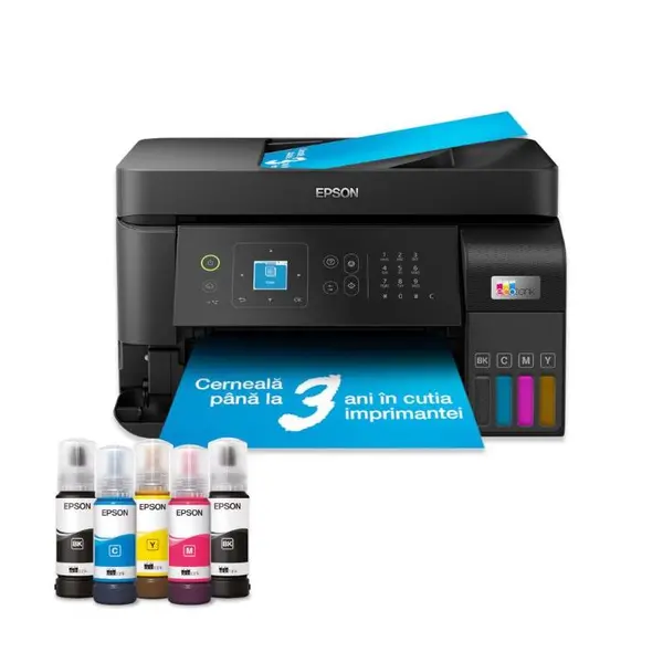 Multifunctional inkjet color CISS Epson L5590, Printare/Copiere/Scanare/Fax, A4, 4 culori, 1200x2400dpi, USB, Negru