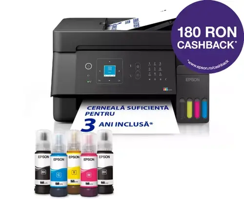 Multifunctional InkJet Color Epson EcoTank L5390, CISS, A4, Fax, 11 ppm, USB, Retea, Wi-Fi, ADF