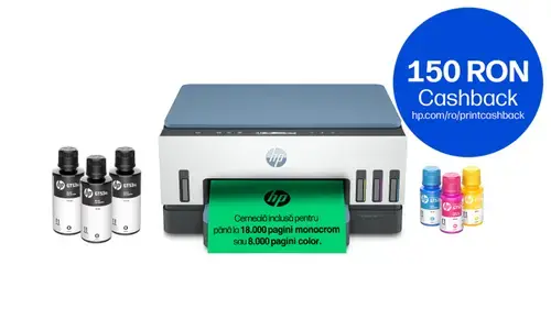 Multifunctional inkjet color HP Smart Tank 725 All-in-One, CISS, Wireless, Duplex, A4 (Alb/Albastru)