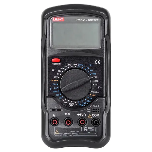 Multimetru digital manual UT52, afișaj iluminat, Uni-T