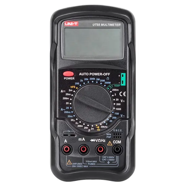 Multimetru digital profesional UNI-T UT55, afișaj LCD 3½ digiti, CAT I 1000V / CAT II 600V