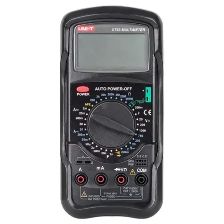 Multimetru digital UNI-T UT 53, testare diode, masurare factor amplificare tranzistor