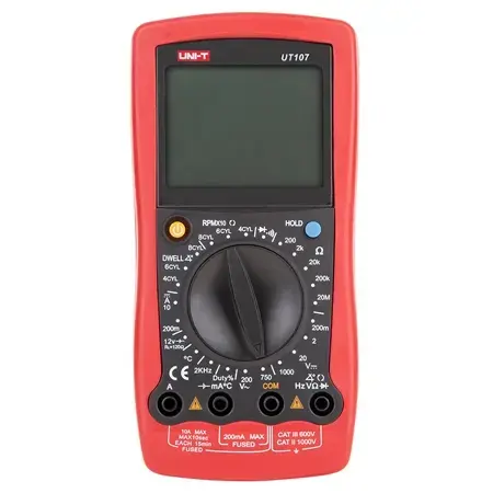 Multimetru digital UNI-T UT107, Testare diode, Masurare continuitate, ecran LCD