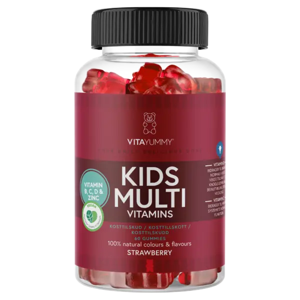 Multivitamine Kids cu aroma de capsuni, 60 jeleuri, Vitayummy