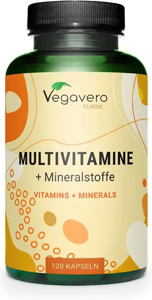 Multivitamine + Mineralstoffe, 120 capsule, Vegavero