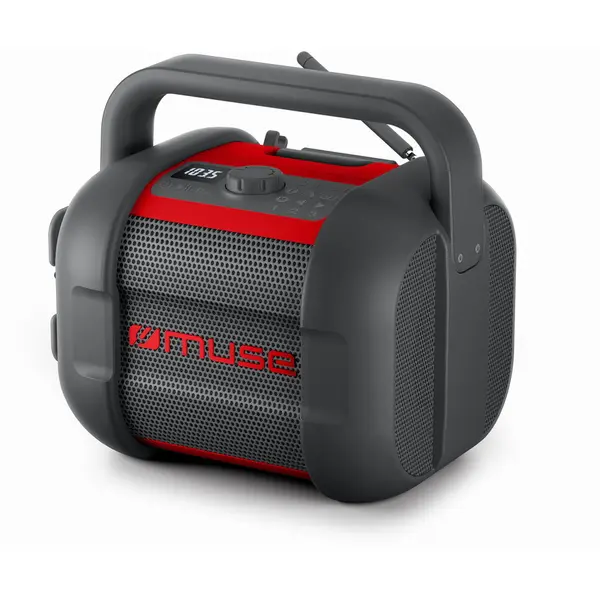 MUSE Muse M-968 BTR Jobsite Bluetooth Radio, Black/Red