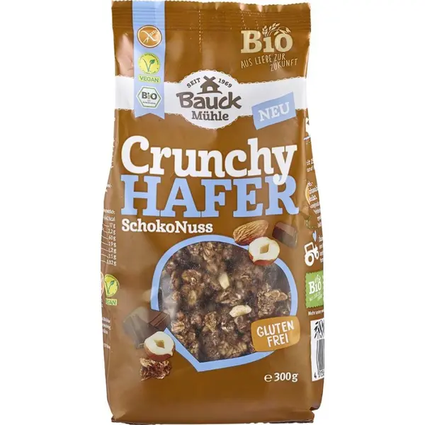 Musli crocant cu ciocolata si nuca fara gluten, eco - 300 g