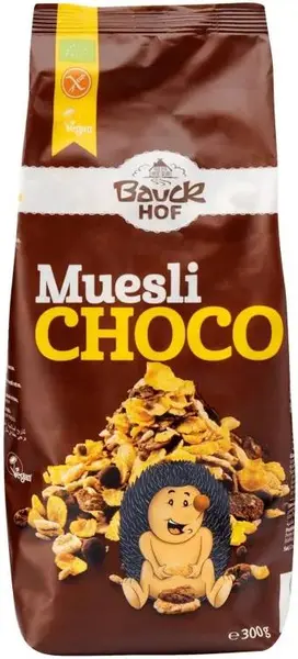 Musli cu ciocolată organică, fără gluten, 300 g, Bauckhof