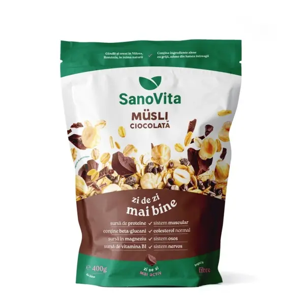 Musli cu Ciocolata, Sanovita Zipper, 400 g