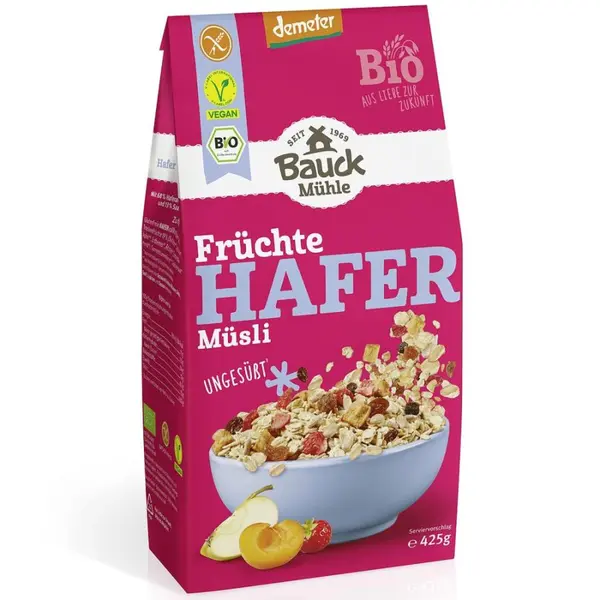 Musli cu ovaz si fructe fara gluten, eco - 425 g