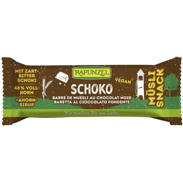 Musli snack cu ciocolata vegan, eco - 50 g