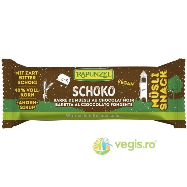 Musli Snack cu Ciocolata Vegan Ecologic/Bio 50g