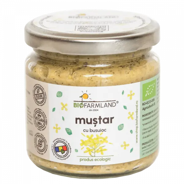 Mustar cu Busuioc ecologic - 195g